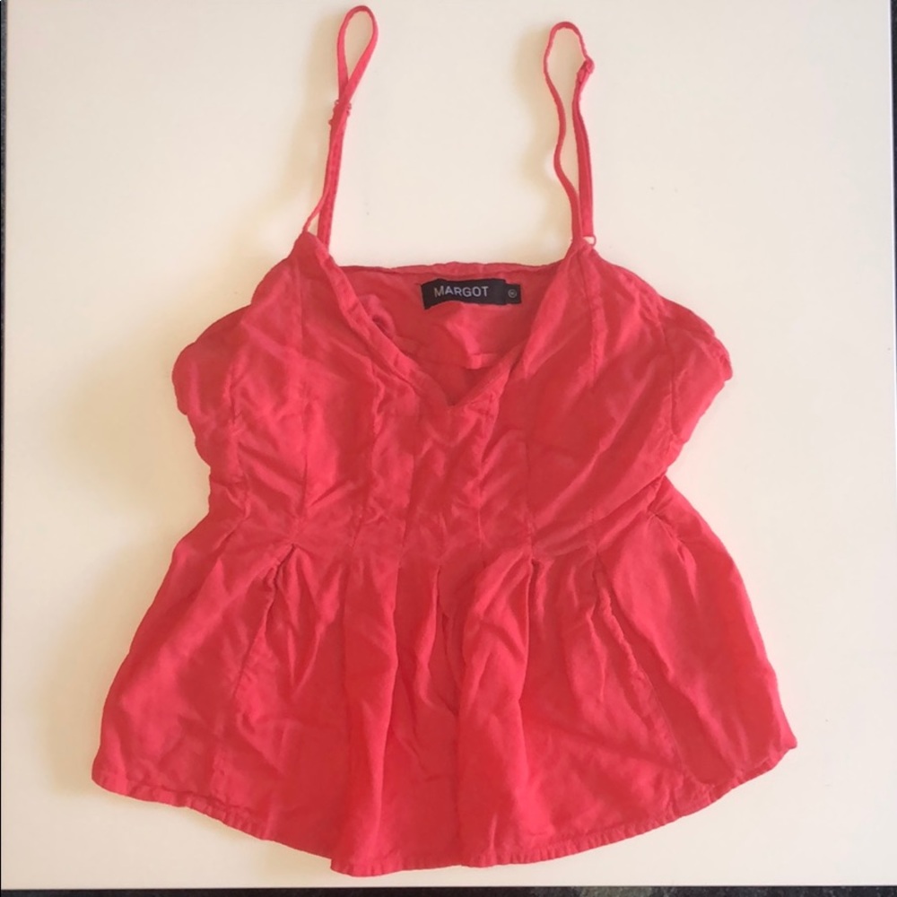 Margot Coral Babydoll Top Womens Size Small